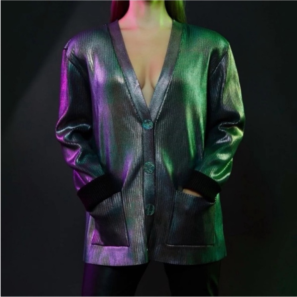 CHRISTOPHER KANE Multicolor Foil Cardigan